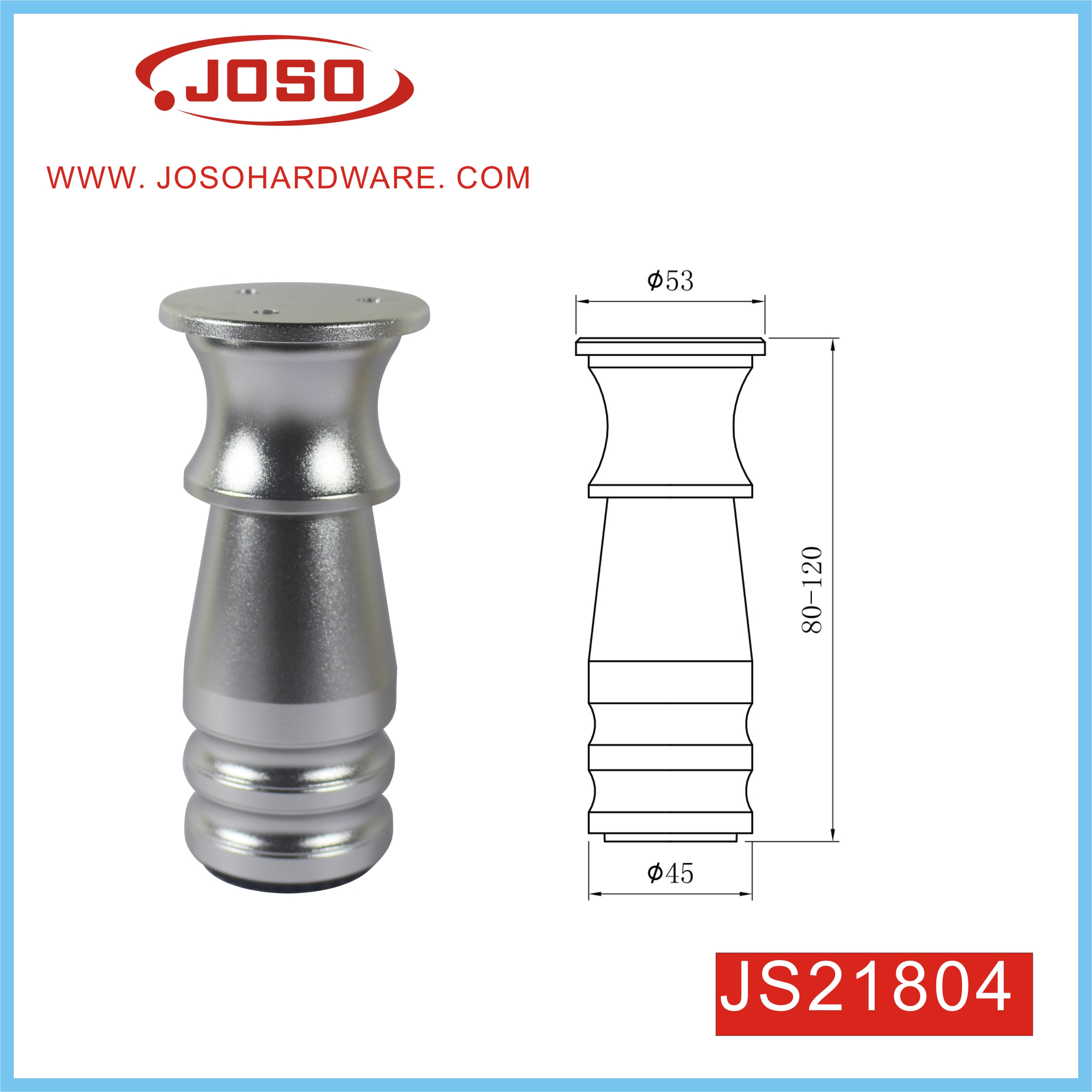 Silver Metal Furniture Leg for Cabinet and Sofa